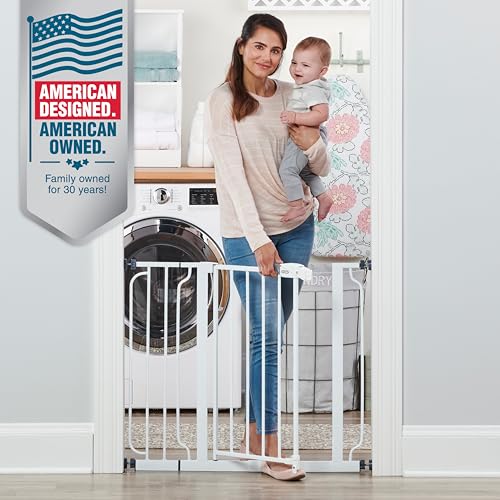 Regalo 38.5-Inch Extra Wide Baby Gate – Pressure Mount Baby and Pet Safety Gate for Bottom of Stairs & Doorways – Tested and Trusted, American Designed, American Owned