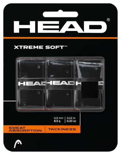 HEAD Xtreme Soft zwart 3er Overgrip, One Size | Kleur: zwart; voor racketsport, training en vrijetijdspel