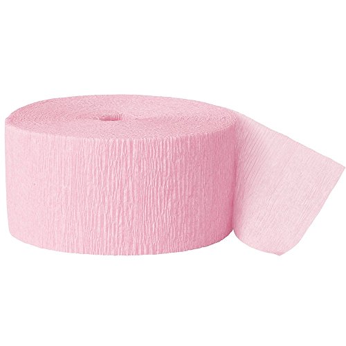 Unique Industries Crepe Paper Streamer, 81ft, Pastel Pink