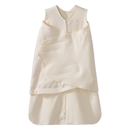 HALO 100% Cotton Sleepsack Swaddle, 3-Way Adjustable Wearable Blanket, TOG 1.5, Cream, Newborn, 0-3 Months
