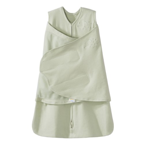 HALO 100% Cotton Sleepsack Swaddle, 3-Way Adjustable Wearable Blanket, TOG 1.5, Sage, Newborn, 0-3 Months