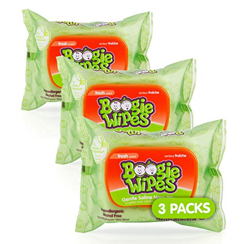 Boogie Wipes Gentle Wet Wipes for Baby and Kids, Face, Hand, Body & Nose, Made with Vitamin E, Aloe, Chamomile and Natural Saline, Fresh Scent, 90 Count