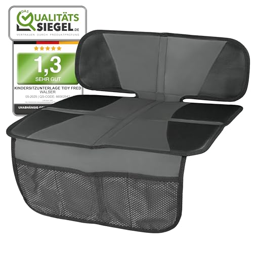 (-41%) Walser Kindersitzunterlage, Auto-Sitzschoner Kindersitz, PKW-Sitzauflage rutschfest, Tidy Fred Kindersitz-Unterlage ISOFIX-kompatibel grau/schwarz