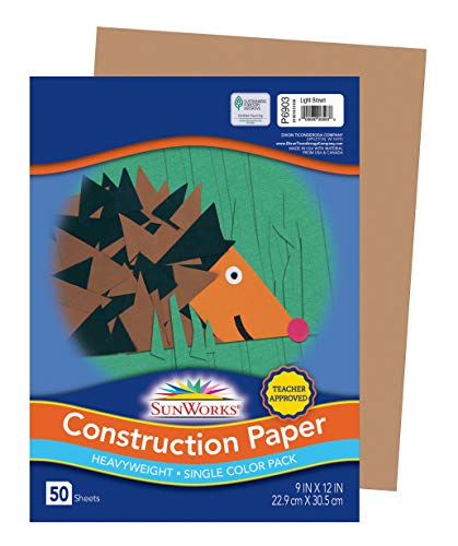 Prang (Formerly SunWorks) Construction Paper, Light Brown, 9" x 12", 50 Sheets