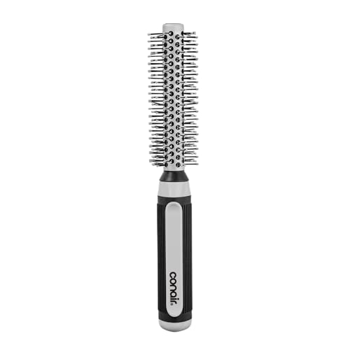 Conair Metal Round Hairbrush - Hair brush for blow out with Metal barrel and Nylon bristles - Adds body and fullness - Perfect for short hair and home hair stylists