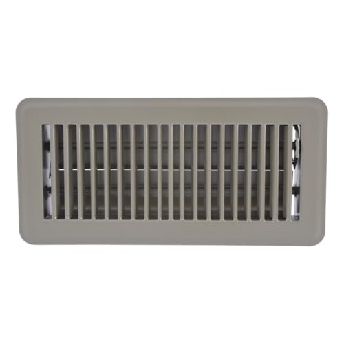 EZ-FLO 4 x 10 Inch (Duct Opening) Floor Register Vent Cover, One-Way Ventilation Register Diffuser, Solid Steel HVAC Air Vent Cover, Brown, 61602