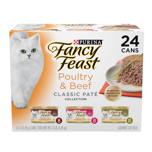 Purina Fancy Feast Classic Pate Poultry Beef Variety Pack 24 Count 3 oz