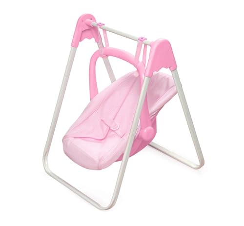 Badger Basket Doll Swing Carrier - Adjustable Toy Swing for 18 Inch Dolls with Sturdy Frame, Lightweight Portable Design, and Easy Assembly - Pretend Play Accessory