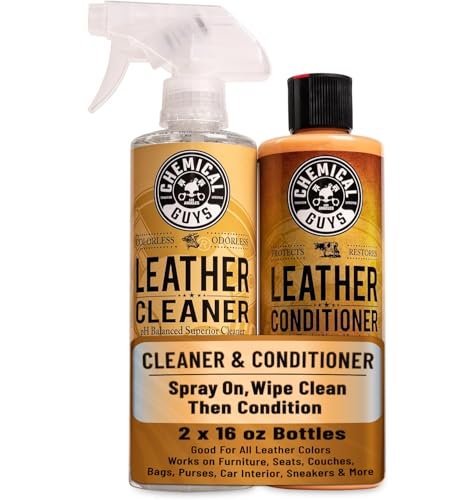 Chemical Guys SPI_109_16 Leather Cleaner and Conditioner Kit for Use on Leather Apparel, Furniture, Car Interiors, Shoes, Boots, Bags & More (2 - 16 fl oz Bottles)