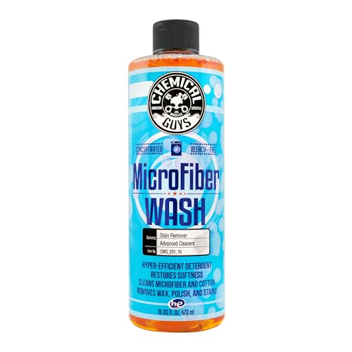 Chemical Guys Microfiber Cleaning Cloth and Towel Detergent – Concentrated Cleaner Removes Wax, Grease and Dirt – Restores Absorbency and Softness, Safe for Towels and Wash Mitts, 16 oz Orange Scent