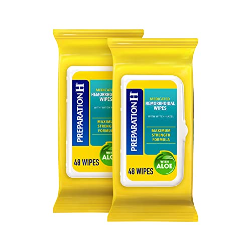 Preparation H Hemorrhoid Flushable Wipes with Witch Hazel for Skin Irritation Relief - 96 Count