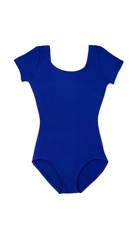 Capezio Girls' Big Classic Short Sleeve Leotard, Royal, Medium