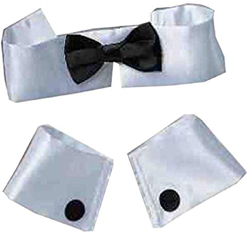 Rubies Collar Tie & Cuff Set Costume Accessory Set for Adults, Men's One Size Black/White
