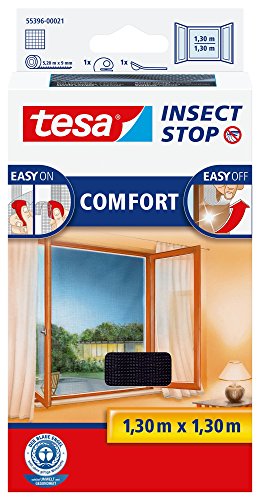 (-47%) tesa INSECT STOP Klett Fliegengitter Premium - 130 cm x 130 cm Anthrazit