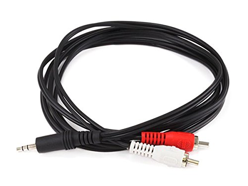 Monoprice 100665 6' 3.5mm Stereo Plug/2 RCA Plug Cable, Black