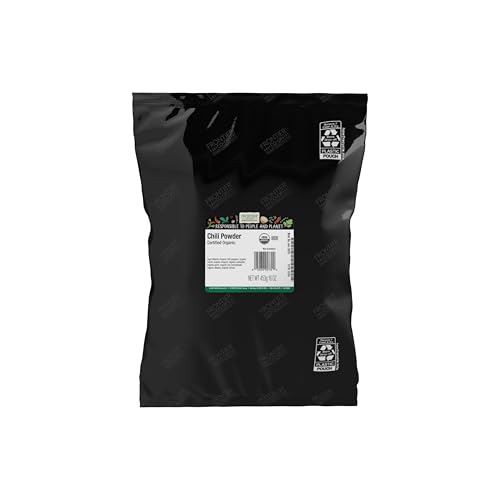 Frontier Co-op Organic Chili Powder Seasoning, 1 Pound, Mild to Moderatly Spicy, Sweet, Tangy, Zesty, Kosher, Salt Free