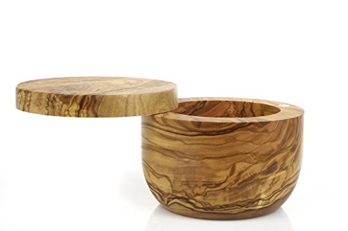 Berard handcrafted olive wood salt keeper, 4 inch