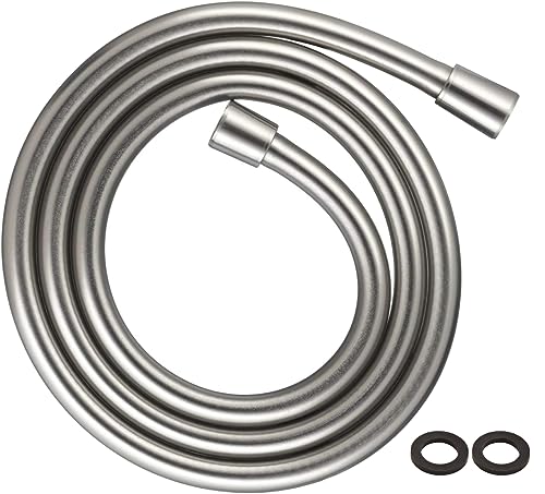 🔥 STARKER PREIS (-43%) hansgrohe Isiflex - universal Duschschlauch 1,60m, mit Verdrehschutz, flexibler Brauseschlauch mit Knickschutz, inkl. Dichtungsringe, Edelstahl Optik