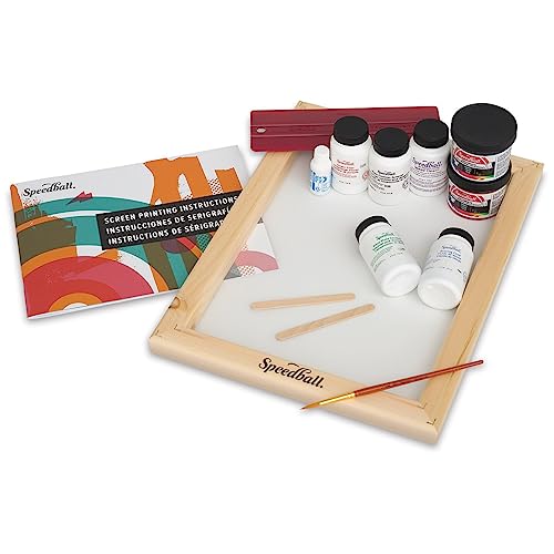 Speedball Intermediate Screen Printing Kit - Make Your Own Custom T-Shirt Prints - 2 Fabric Inks, Silk Screen Frame, Drawing Fluid, Squeegee, Instructions - Made in USA
