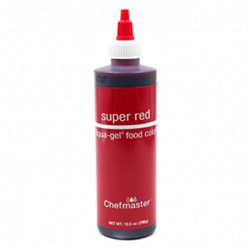 Chefmaster Super Red Liqua-Gel® Food Coloring | Vibrant Color | Professional-Grade Dye for Icing, Frosting, Fondant | Baking & Decorating | Fade-Resistant | Easy-to-Use | Made in USA | 10.5 oz