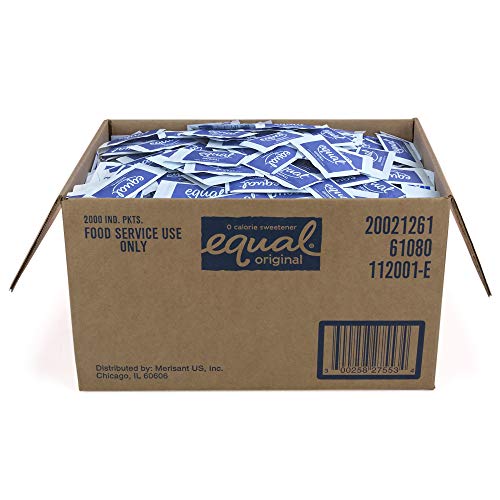 EQUAL 0 Calorie Sweetener, Aspartame and Acesulfame-K Sweetener Packets, Zero Calorie Sugar Alternative, Erythritol Free, 2000 Ct (Pack of 1)