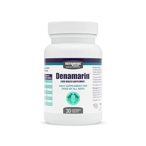 Nutramax Denamarin Liver Health Supplement for Dogs, With S-Adenosylmethionine (SAMe) and Silybin, 30 Chewable Tablets