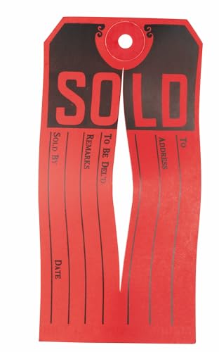 Avery 15161 Sold Tags Paper 4 34 X 2 38 Redblack Box Of 500