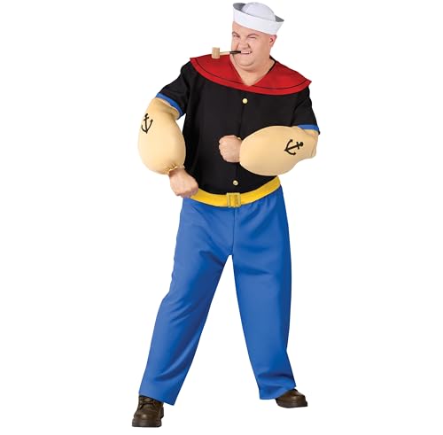 Fun World Mens Funworld Popeye Adult-sized-costumes, Black