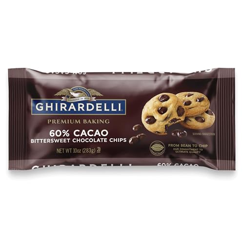 GHIRARDELLI 60% Cacao Bittersweet Chocolate Premium Baking Chips, 10 OZ Bag
