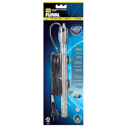 Fluval M100 Submersible Aquarium Heater, 100-Watt, for Freshwater & Saltwater Tanks