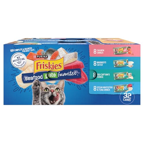 Purina Friskies Wet Cat Food Pate Seafood Favorites 32 Count
