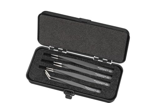 Wiha four-piece precision ESD tweezer set - product preview