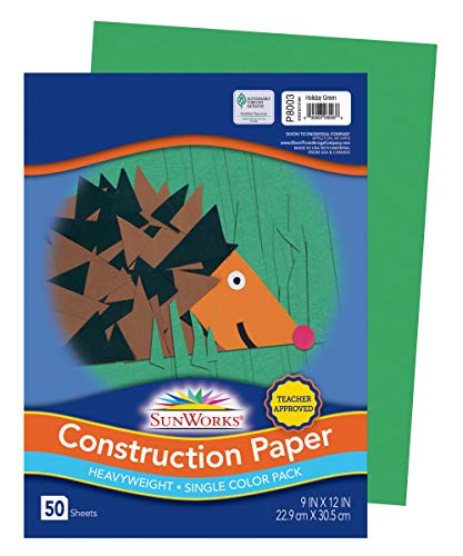 Prang (Formerly SunWorks) Construction Paper, Holiday Green, 9" x 12", 50 Sheets