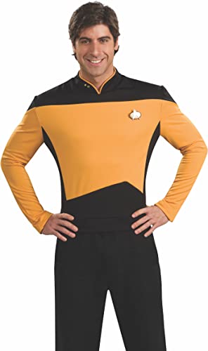 Rubies Men's Star Trek the Next Generation Deluxe Lt. Commander Data Costume Shirt, Gold, Large for themed parties and Halloween