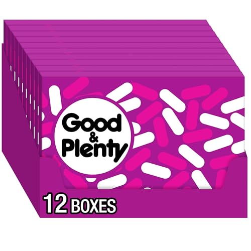GOOD & PLENTY Licorice Fat Free, Candy Boxes, 6 oz (12 Count)