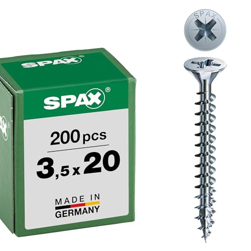 🔥 SELTEN SO GÜNSTIG (-64%) SPAX Universalschraube, 3,5 x 20 mm, 200 Stück, Kreuzschlitz Z2, Senkkopf, Vollgewinde, 4CUT, WIROX A3J, 1081010350203