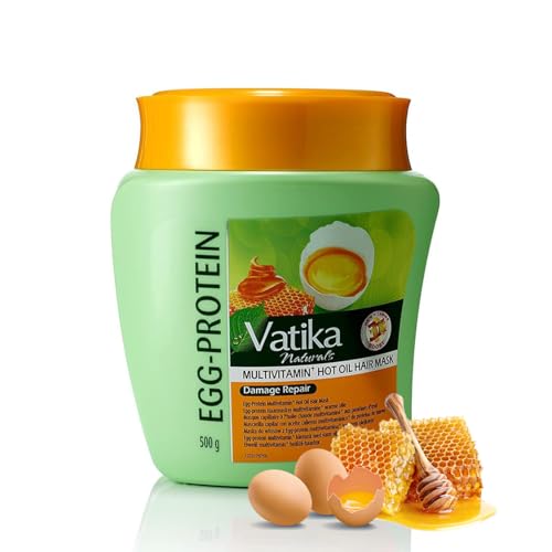 Vatika Naturals Hot Oil Hair Mask - Egg Protein & Multivitamin Treatment for Dry, Damaged Hair, Nourishing & Strengthening, Deep Conditioning for Soft, Smooth Hair - 500ml