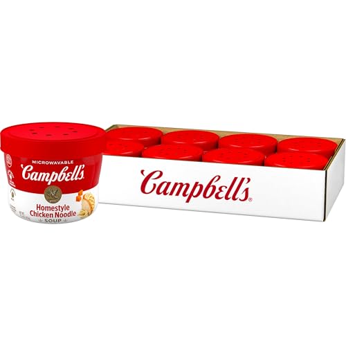 Campbell's Homestyle Chicken Noodle Soup Microwavable Bowl, 15.4 Ounce (Pack of 8)