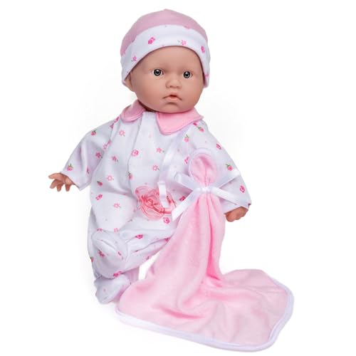 JC Toys La Baby Caucasian Baby Doll Set – 11 Inch Soft Baby Doll | Washable |Removable Pink Outfit w/ Hat & Blanket | For Children 12 Months +