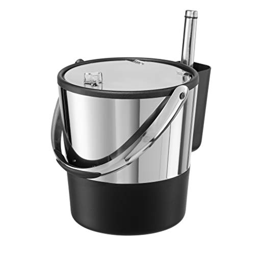 Oggi Insulated Ice Bucket, 4 Quart / 3.8 L, Stainless Steel, Black.12 Pack Ice Buckets for Parties, Plastic Wine Cooler