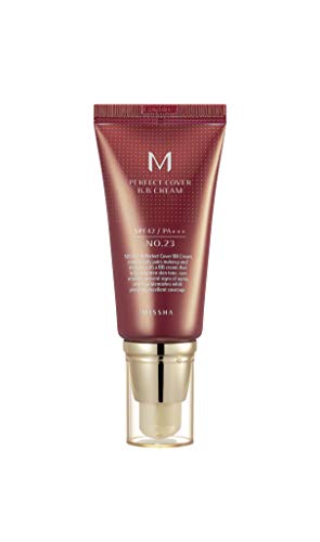 MISSHA M Perfect Cover BB Cream No.23 Natural Beige -Light/Medium with Cool/Neutral Undertone SPF 42 PA +++ 1.69 Fl Oz - Tinted Moisturizer for face with SPF