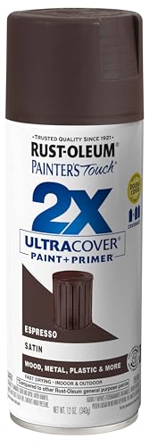 Rust-Oleum 334066 Painter's Touch 2X Ultra Cover Spray Paint, 12 oz, Satin Espresso