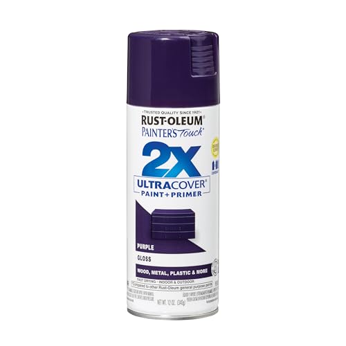 Rust-Oleum 334042 Painter's Touch 2X Ultra Cover Spray Paint, 12 oz, Gloss Purple