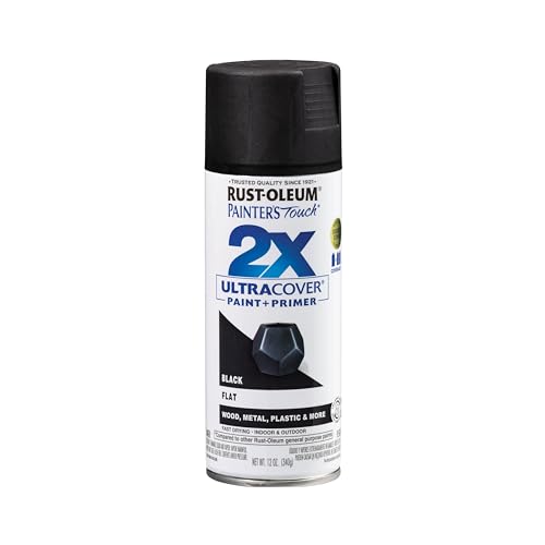 334020 Painters Touch 2x Ultra Cover Spray Paint 12 Oz Flat Black