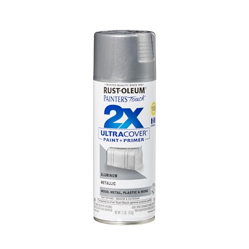 Rust-Oleum 334058 Painter's Touch 2X Ultra Cover Spray Paint, 11 oz, Metallic Aluminum