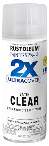 Rust-Oleum 346952 Painter's Touch 2X Ultra Cover Spray Paint, 12 oz, Satin Clear