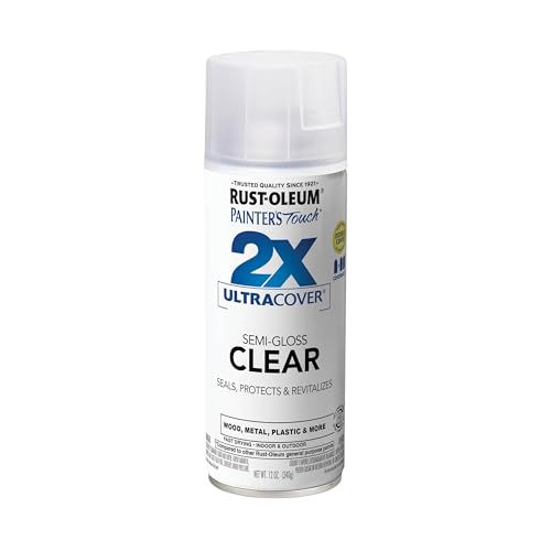 Rust-Oleum 249859 Painter's Touch 2X Ultra Cover Spray Paint, Semi-Gloss Clear , 12 Ounce (Pack of 1)