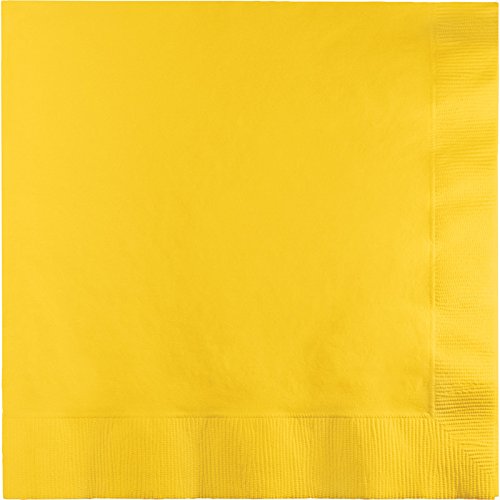 Creative Converting 3-Ply Paper Dinner Napkins, 8.75" Size, School Bus Yellow Color, 25-Count Package