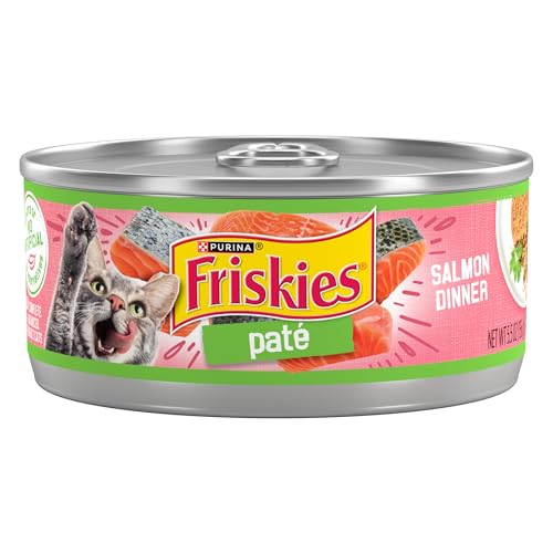Purina Friskies Wet Cat Food Pate, Pate Salmon Dinner - (Pack of 24) 5.5 oz. Cans