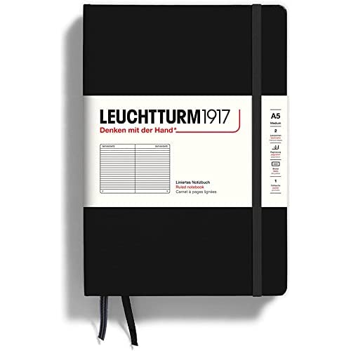LEUCHTTURM1917 Notebook Hardcover Medium A5 251 Numbered Pages Ruled